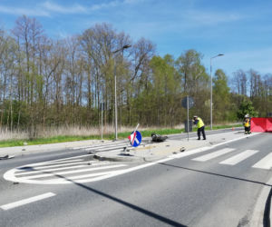 Wypadek w Nowych Żukowicach. Motocyklista ciężko ranny po zderzeniu z samochodem