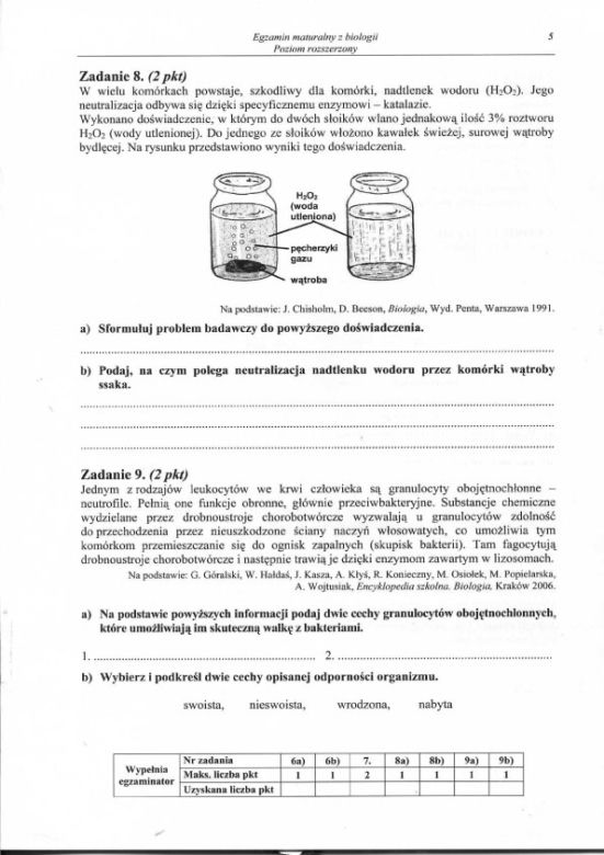 MATURA 2012 BIOLOGIA poziom ROZSZERZONY 14.05.2012 - ARKUSZE, ZADANIA, PYTANIA, ODPOWIEDZI