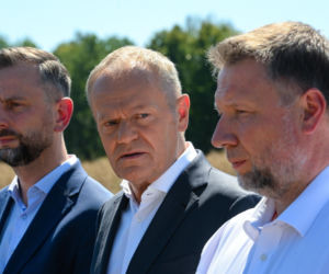 Donald Tusk na miejscu wybuchy na Lubelszczyźnie