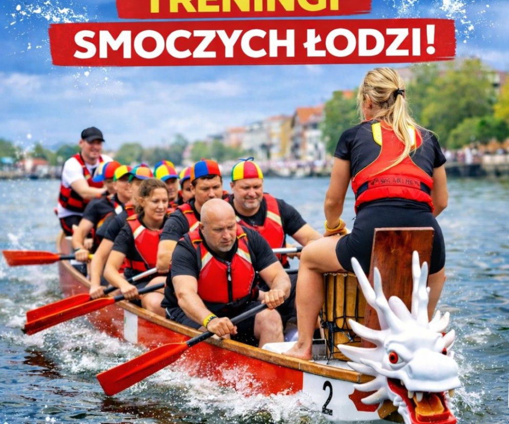 Smocze łodzie na rzece Elbląg
