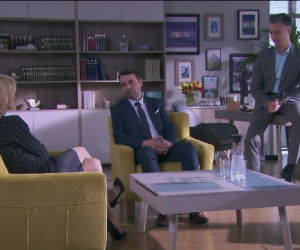 Pierwsza miłość odcinek 2483, Sabina (Urszula Dębska), Aleks (Tomasz Mandes), Artur (Łukasz Płoszajski)