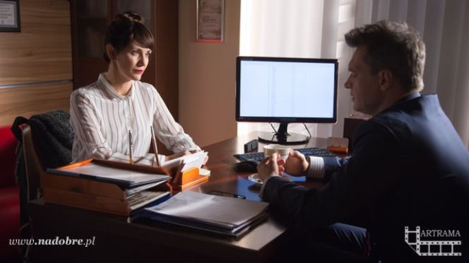 Na dobre i na złe odc. 596. Katarzyna Smuda (Ilona Ostrowska), Andrzej Falkowicz (Michał Żebrowski)