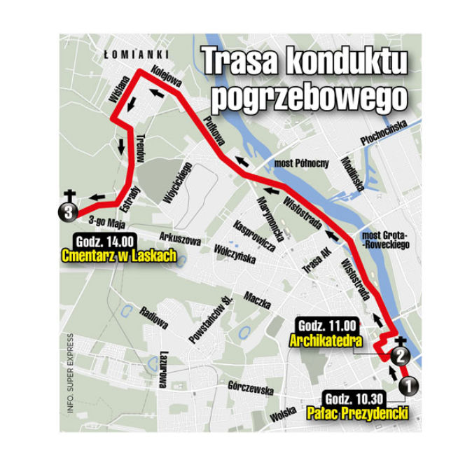 Mazowiecki trasa konduktu pogrzebowego