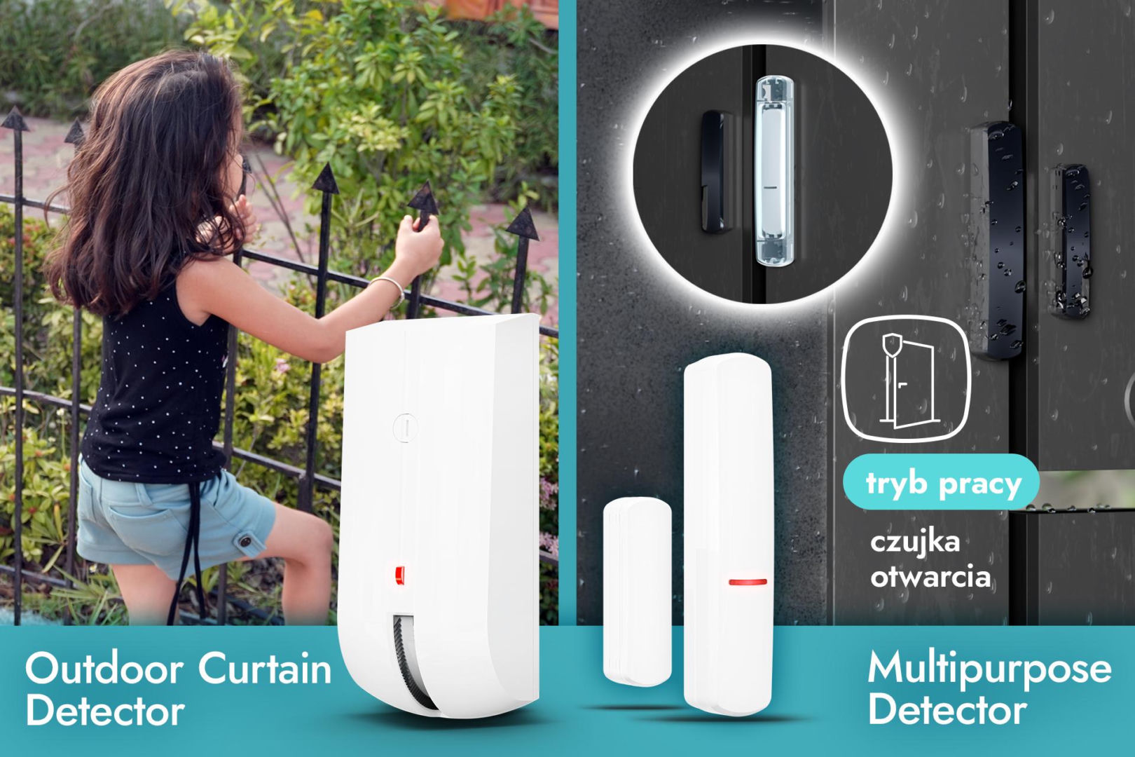 Multipurpose Detector pracujący w trybie otwarcia czy Outdoor Curtain Detector