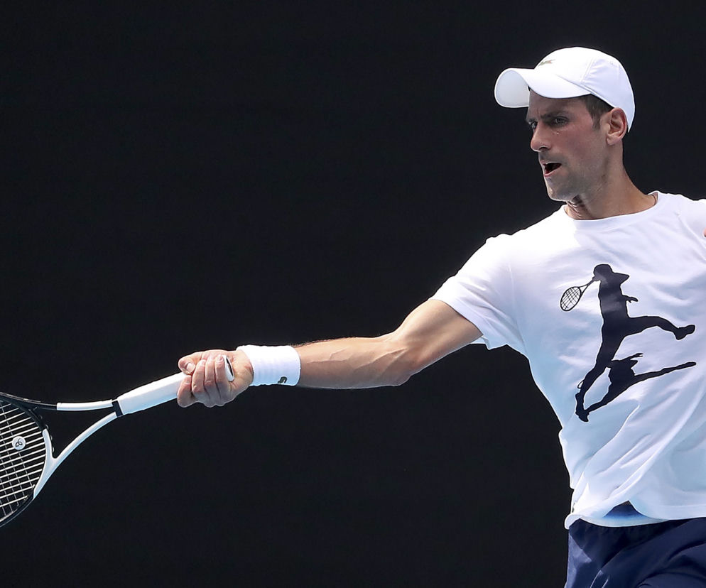 Novak Djoković trenuje w Melbourne