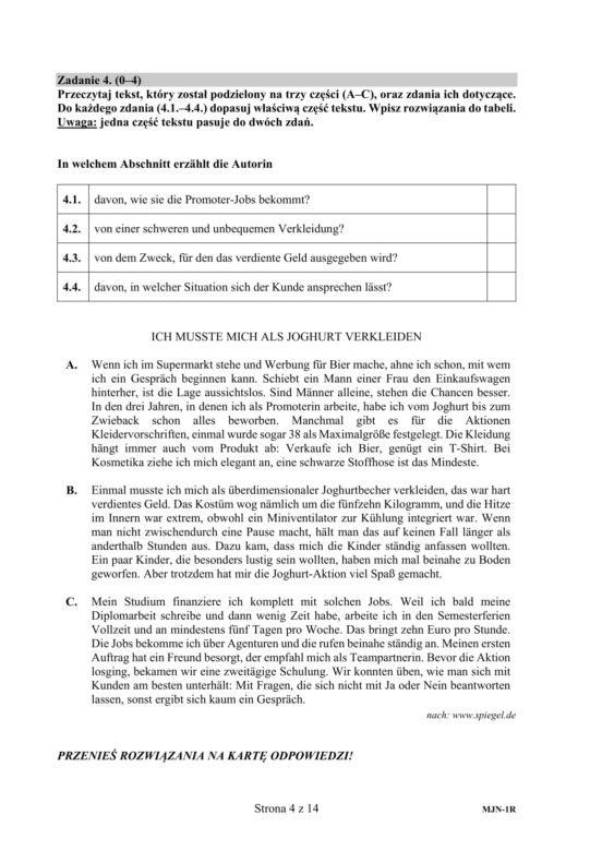 ARKUSZE CKE - Matura j.niemiecki- poziom rozszerzony 2019 - co było na maturze z niemieckiego?