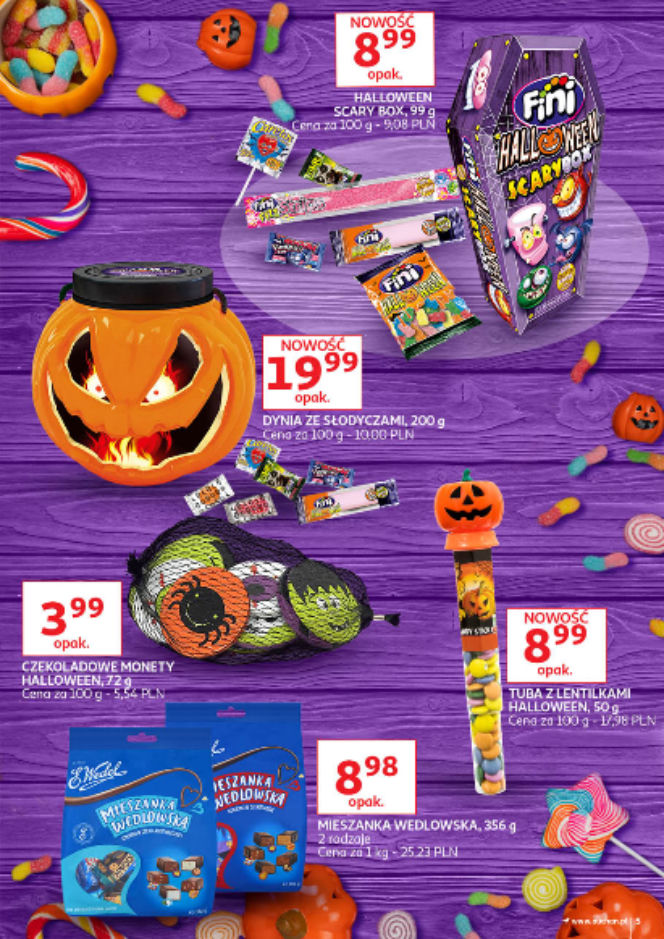 Słodycze na Halloween w Auchan
