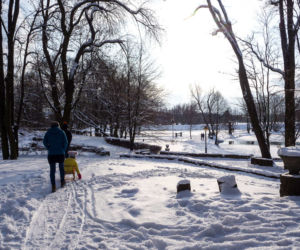 Park w Skawinie zachwyca zimą