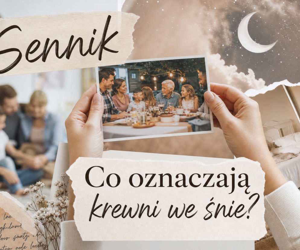 Dłonie osoby trzymającej zdjęcie uśmiechniętej rodziny przy stole. O snach o krewnych przeczytasz na SE.