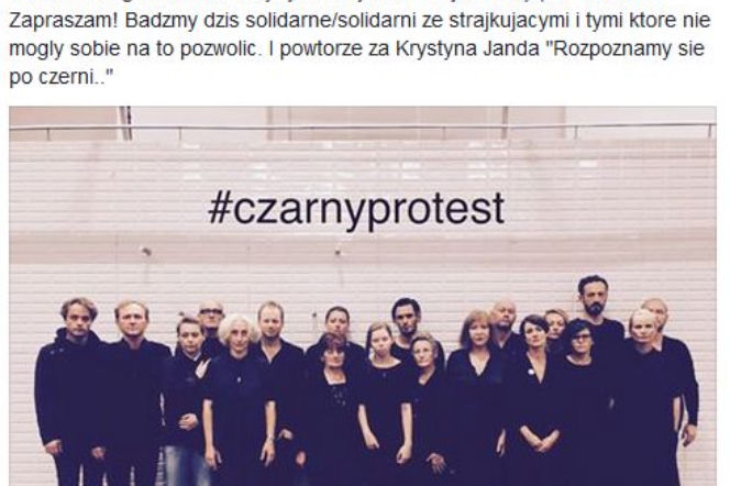 Maja Ostaszewska wspiera czarny protest