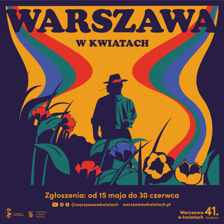 Grafika promująca 41. edycję konkursu Warszawa w kwiatach