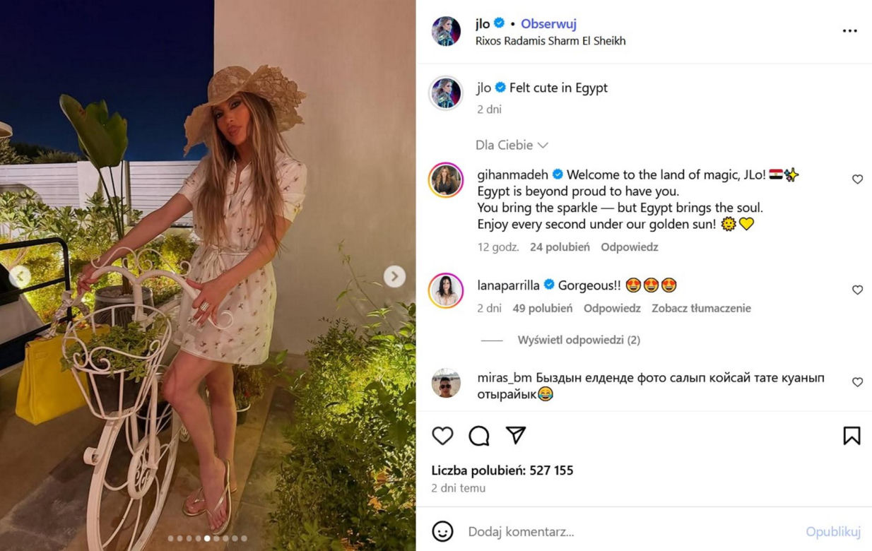 Wypoczywa w Egipcie po szaleństwach w Polsce! J. Lo wije się na hamaku