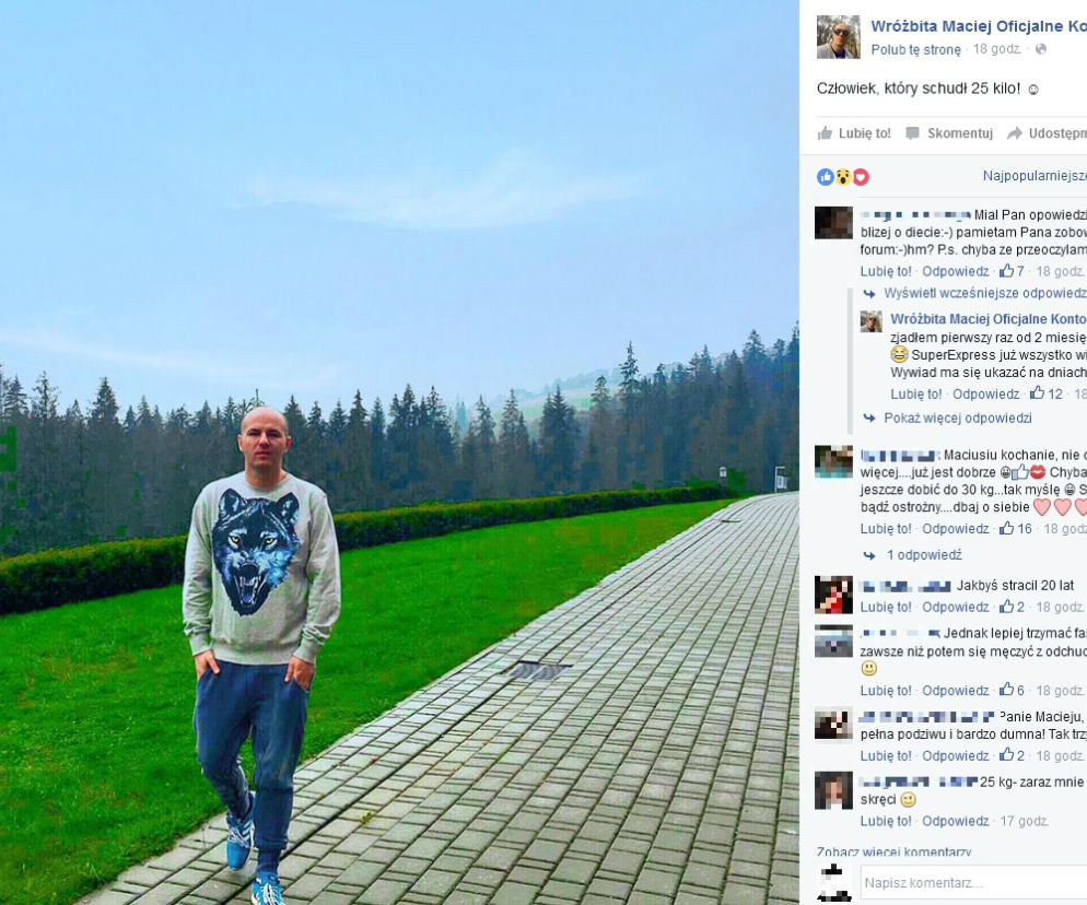 Wróżbita Maciej schudł 25 kilo