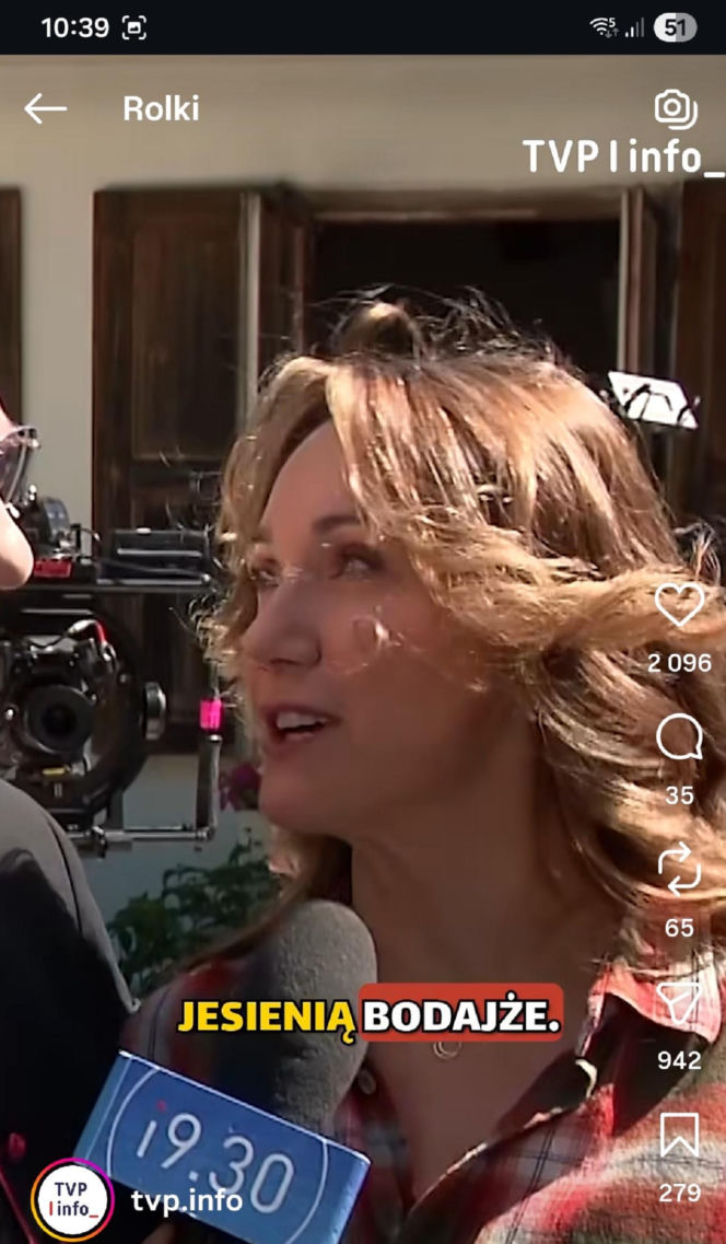 Ranczo 11 sezon. Lucy (Ilona Ostrowska) na planie w programie "19.30"