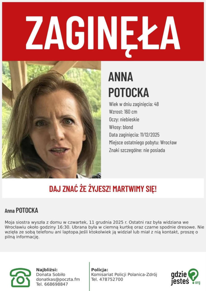 Polanica-Zdrój. Zaginięcie 48-latki