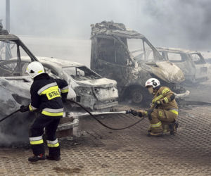 Potężny pożar w Czosnowie