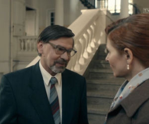 Stulecie Winnych 4 odc. 42. mecenas Olszyna (Jacek Łuczak), Ania (Urszula Grabowska)