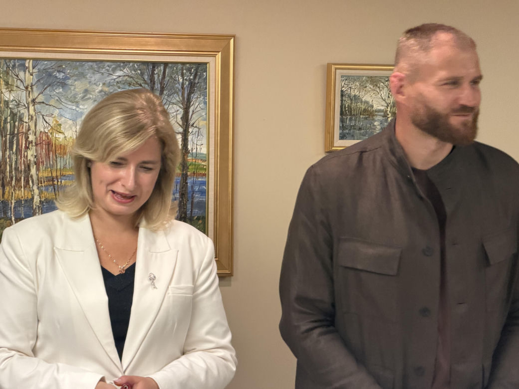 Karol Nawrocki na spotkaniu z Polonią po mszy w Maryland