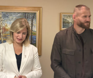 Karol Nawrocki na spotkaniu z Polonią po mszy w Maryland