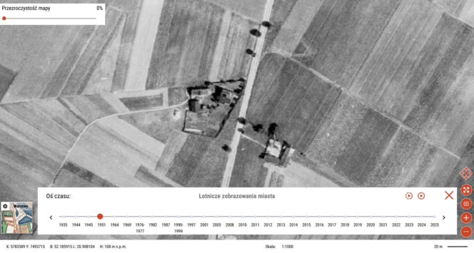 Dzisiejszy adres Ryżowa 80 w Warszawie w 1951 r.