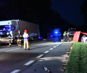 Koszmarny wypadek na DK3. Auto odbijało się od TIR-ów jak resorak. Kierowca zmasakrowany