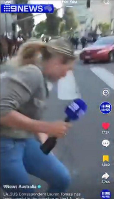 Dziennikarka postrzelona w czasie relacji na żywo! Tak Trump bawi się w wojnę w Los Angeles