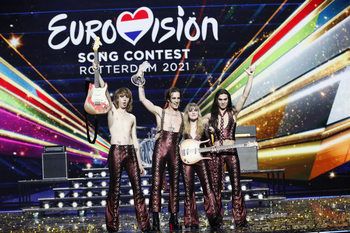 Eurowizja 2021 - Włochy i grupa Maneskin - radość po zwycięstwie