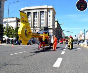 Śmigłowiec zamiast karetki w centrum Warszawy
