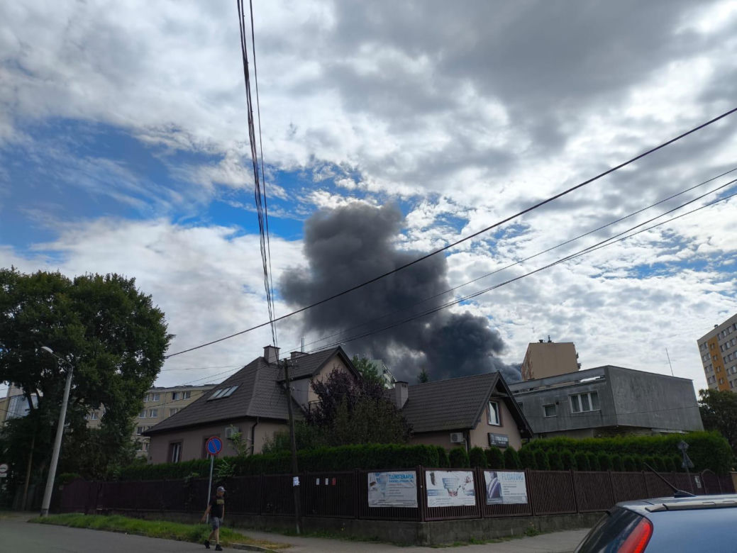 Pożar przy ulicy Dojazd w Tarnowie