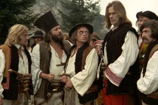 Janosik. Marek Perepeczko, Witold Pyrkosz (Jędruś Pyzdra), Bogusz Bilewski (Waluś Kwiczoł), Jerzy Cnota (Gąsior)