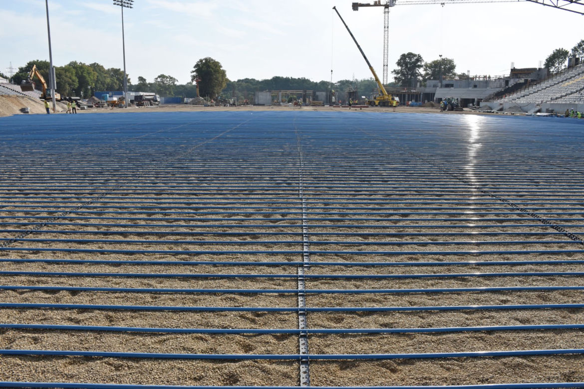 Budowa stadionu w Szczecinie - sierpień 2020