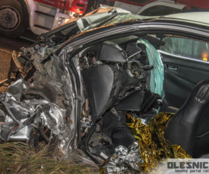 Toyota zderzyła się czołowo z ciężarówką