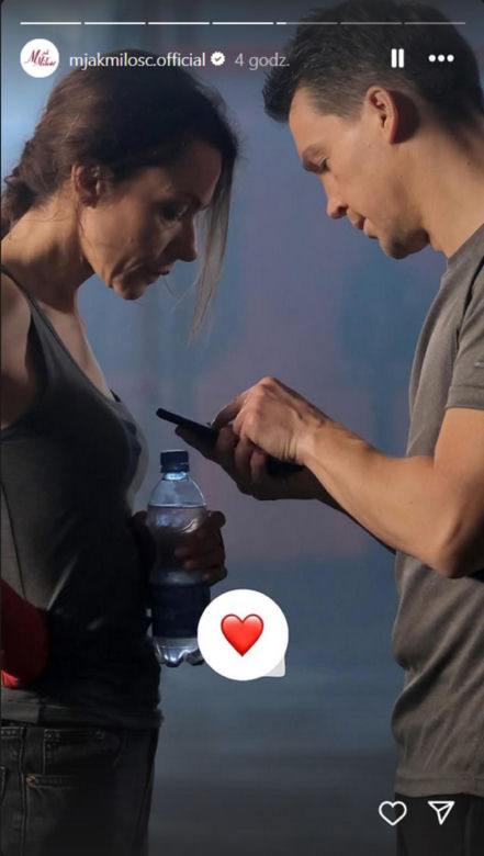 M jak miłość na planie. Martyna (Magdalena Turczeniewicz), Jakub (Krzysztof Kwiatkowski) 