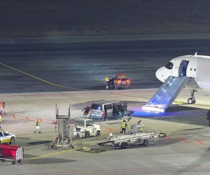 Lotnisko Okęcie: Afera na pokładzie! Hiszpan otworzył drzwi samolotu, wyleci z Polski