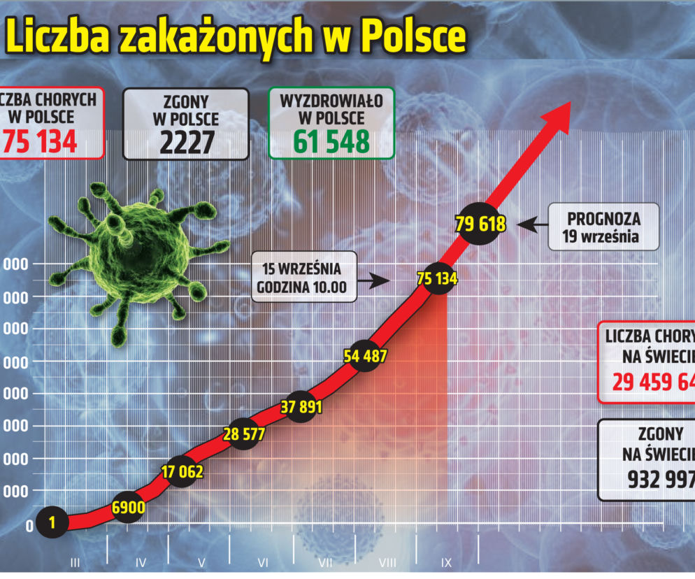 Koronawirus w Polsce. Dane na 15 września