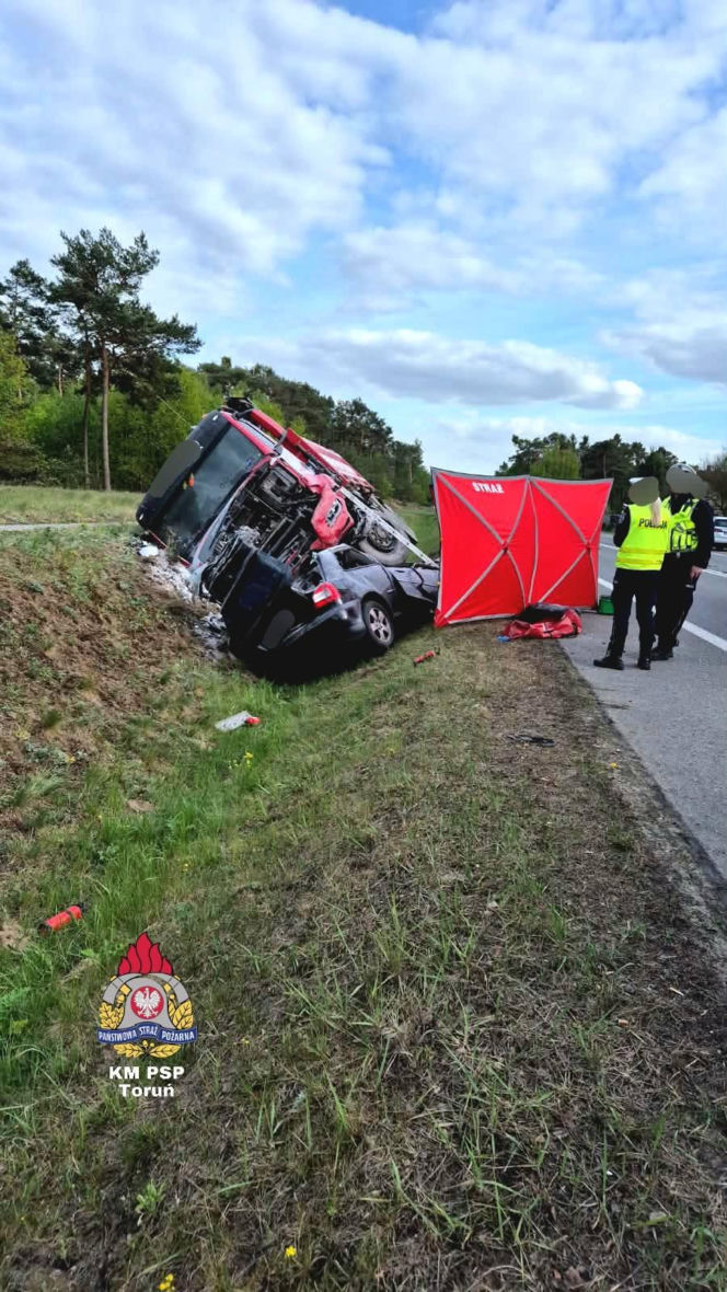 Tragiczny wypadek na DK nr 91 w Brzozie pod Toruniem