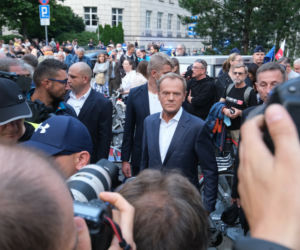 Protest w obronie TVN w Warszawie