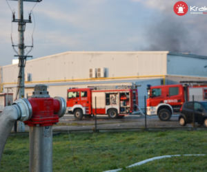 Pożar nad Drwiną w Krakowie