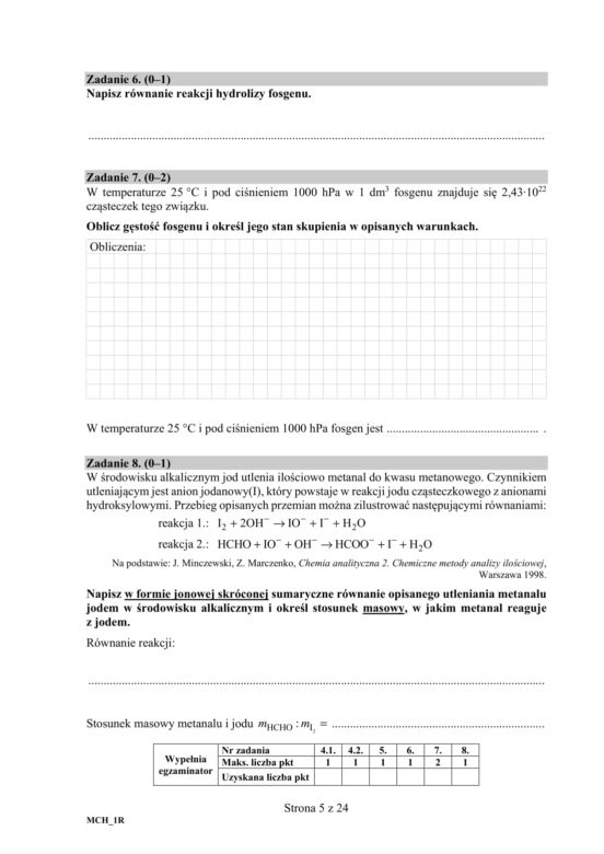 Matura 2020 ARKUSZE CKE: Chemia