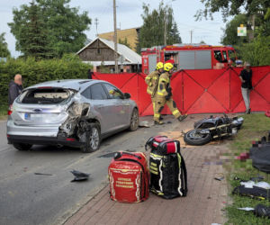 Śmiertelny wypadek pod Siedlcami! Motocyklista zginął po zderzeniu z osobówką