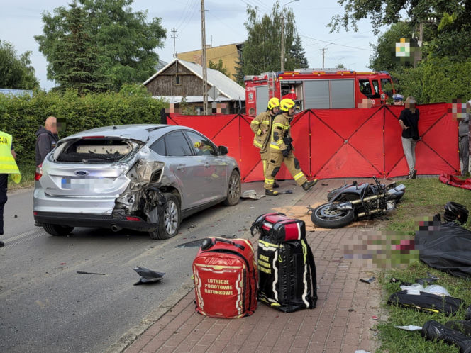 Śmiertelny wypadek pod Siedlcami! Motocyklista zginął po zderzeniu z osobówką