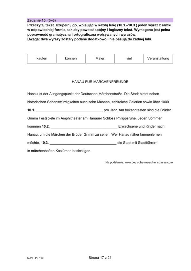 Matura 2026: język NIEMIECKI 6.05.2026r. Arkusze CKE, poziom podstawowy [Formuła 2023]