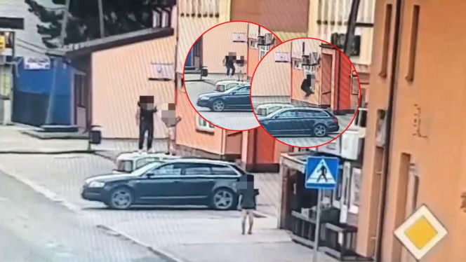 Jak dzikusy skakali po zaparkowanych autach! Wszystko nagrały kamery. Wstyd!