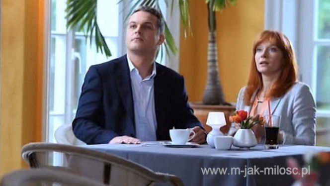 M jak miłość odc. 1158. Robert (Marek Szkoda), Agnieszka (Magdalena Walach)
