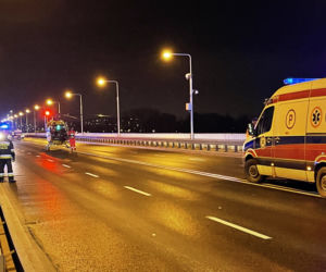Karambol na moście Gdańskim. Lądował śmigłowiec LPR