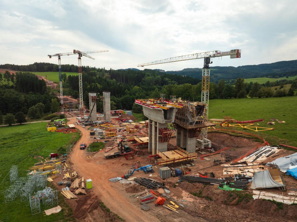 Autostrada D11 w Czechach - zdjęcia z budowy - sierpień 2025
