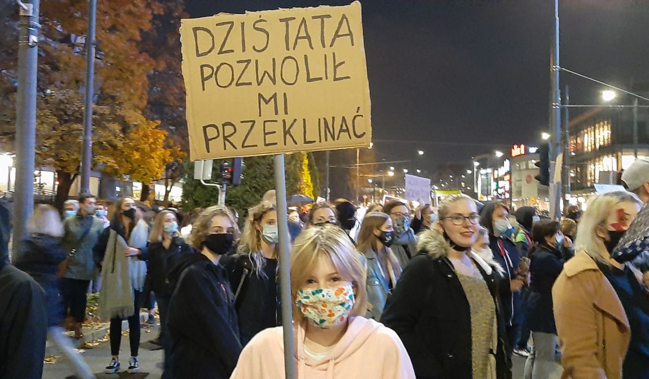 Protest kobiet - blokada ulic w Olsztynie