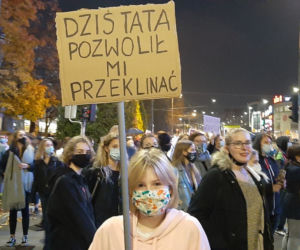 Protest kobiet - blokada ulic w Olsztynie
