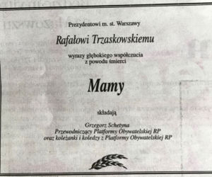 Trzaskowski nekrologi