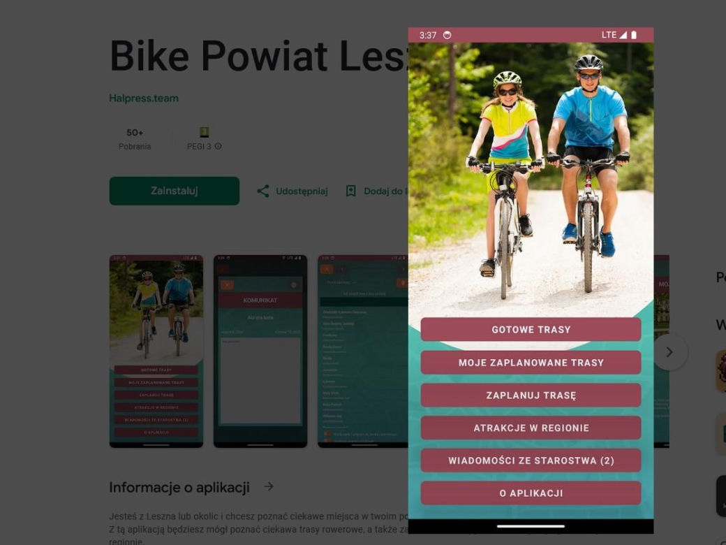 Jest aplikacja rowerowa powiatu leszczyńskiego. Z gotowymi trasami i atrakcjami turystycznymi 